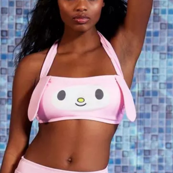 My Melody Pink Halter Swim Top Hot Topic Sz 0 - Picture 5 of 7